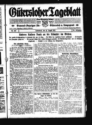 Gütersloher Tageblatt. 1911-1921