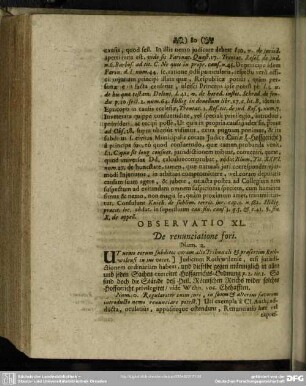 Observatio XL. De renunciatione fori