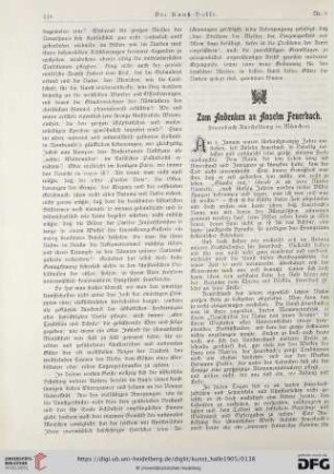 10: Zum Andenken an Anselm Feuerbach : Feuerbach-Ausstellung in München