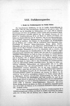 XXII. Versicherungswesen