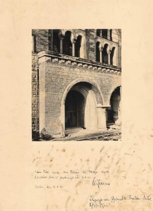 Schloss Posen, Posen Umbau: Fotografie vom Gipsmodell Saalbauportal