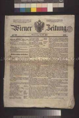 Zeitung: Wiener Zeitung. Nr. 206; Wien, 27. Juli 1848