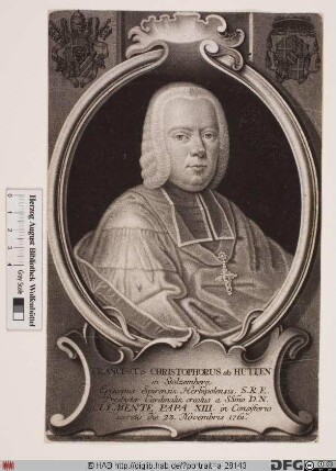 Bildnis Franz Christoph (Reichsfrhr. von Hutten), 1743-70 Fürstbischof von Speyer
