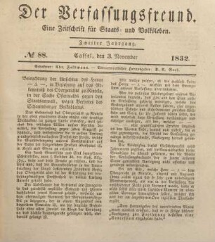 № 88. Cassel, den 3. November 1832.