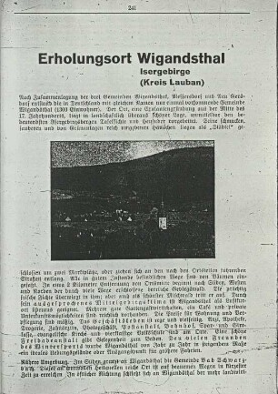 Erohlungsort Wigandsthal, Isergebirge (Kreis Lauban)