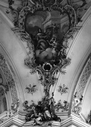 Der Evangelist Lukas : Der Evangelist Lukas. Deckenmalerei (1764; J. J. Zeiller). Ottobeuren, Benediktinerabtei Ottobeuren, Klosterkirche Sankt Theodor Sankt Alexander