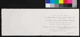Einladung anlässlich der Vermählung der Prinzessin Juliana des Pays-Bas und des Prinzen Bernhard de Lippe-Biesterfeld zum Thé