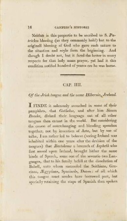 Cap. IV. Of the Irish tongue and the name Hibernia, Ireland