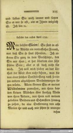Lassahn den 20sten April 1755