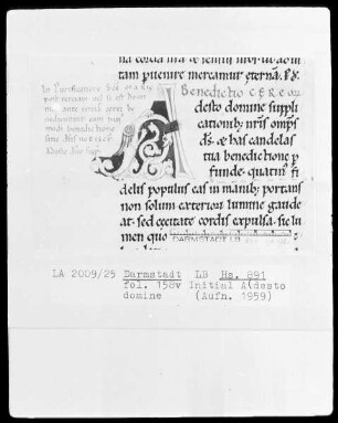 Laacher Sakramentar — Initiale A (desto domine), Folio 158 verso
