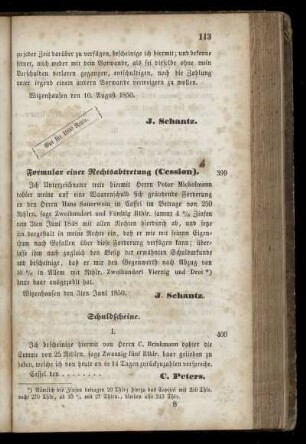 Cession oder Rechtsabtretung