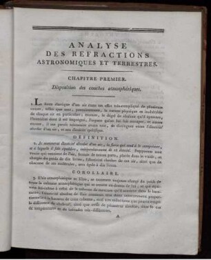 Chapitre Premier. Disposition des couches atmosphériques.