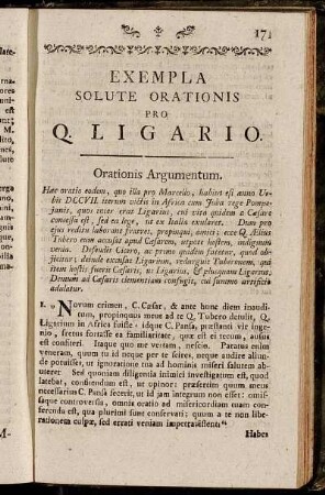 Exempla Solute Orationis pro Q. Ligario.