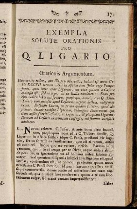 Exempla Solute Orationis pro Q. Ligario.