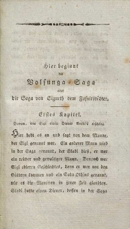 Volsunga-Saga oder Sigurd der Fafnirstoedter und die Niflungen