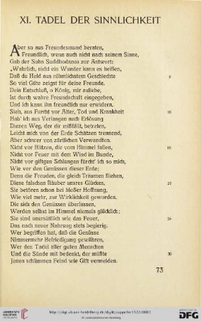 XI. Tadel der Sinnlichkeit