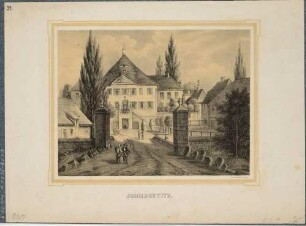 Das Rittergut Schmochtitz (Bautzen-Schmochtitz) nordwestlich von Bautzen in der Lausitz, aus dem Album der Rittergüter und Schlösser im Königreiche Sachsen, 3. Band
