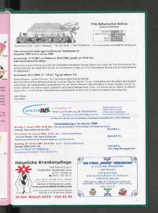 Kultur Mix: Veranstaltungen im Januar 2008