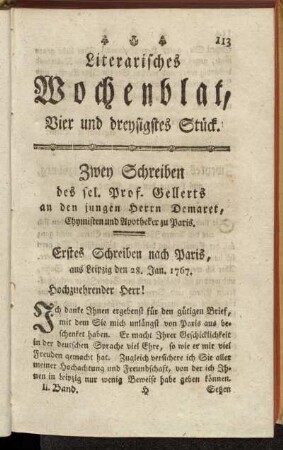 Vier und dreysigstes Stück.