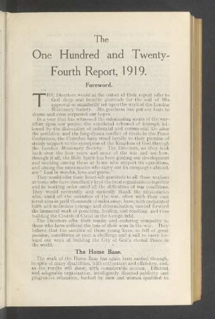 The one hundred and twenty-forth report, 1919