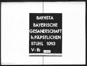 Schriftwechsel mit Johann Kaspar von Schlipp, kurpfälzischem Ministerresidenten in Berlin