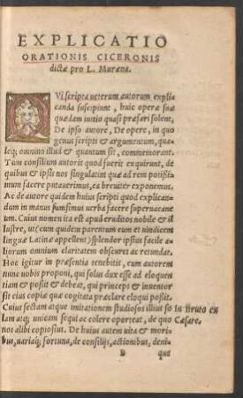Explicatio Orationis Ciceronis dictae pro L. Muraena.