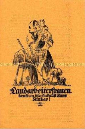 Flugschrift des Deutschen Landarbeiterverbandes mit Mitgliederwerbung