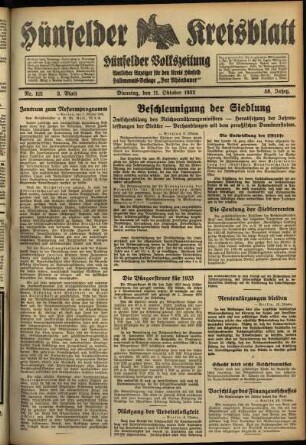 Zweite Ausgabe vom Dienstag, den 11. Oktober 1932.