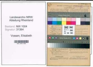 Entnazifizierung Elisabeth Vossen , geb. 06.06.1884 (Putzfrau)