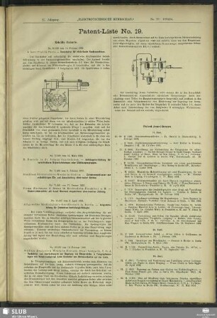 Patent-Liste No. 19