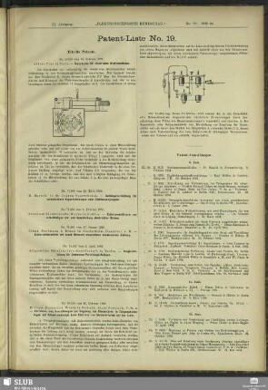 Patent-Liste No. 19
