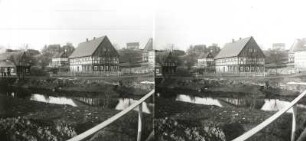 Oberdorf mit Wohnhaus, Rumburger Str. 99. Blick von der Conradbrücke die Mandau aufwärts gegen Hamannberg