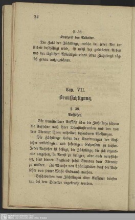 Cap. VII. Beaufsichtigung