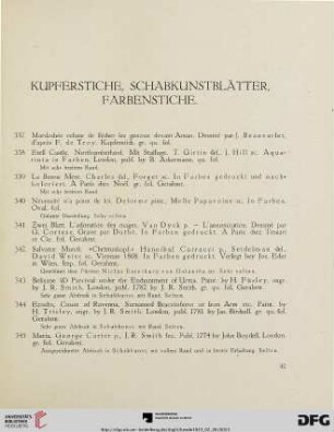 Kupferstiche, Schabkunstblätter, Farbenstiche (Nr. 337 - 358)