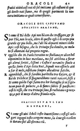 Oracoli Del Capitano Dominico Arriane.