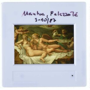 Romano, Fresken in der Sala di Psiche : Detailansicht Hochzeitsbankett von Amor und Psyche