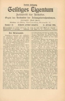 Nummer 10 (15. Februar 1906)