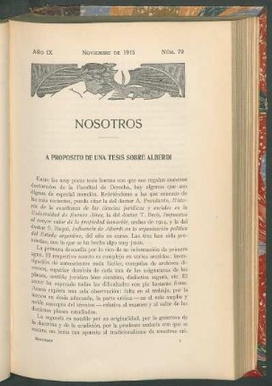 A propósito de una tesis sobre Alberdi