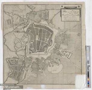 Plan von Leipzig der Stadt und denen Vorstaedten