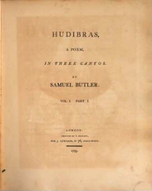 Hudibras : a poem, in three cantos, 1,1