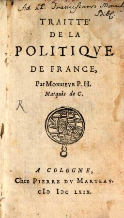 Traitté De La Politique De France