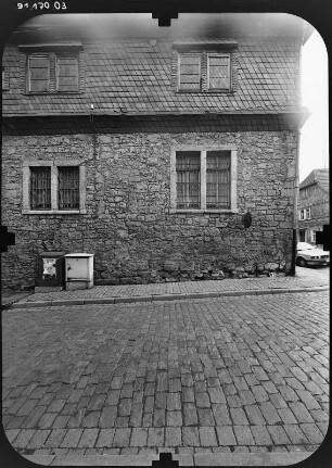 Bleicherode, Hauptstraße 37. Rathaus (1540). Rückseite (Teilansicht)
