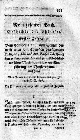 Neunzehntes Buch. Geschichte der Chinesen