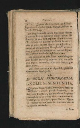 Quartum Progymnasma. Gnome seu Sententia.