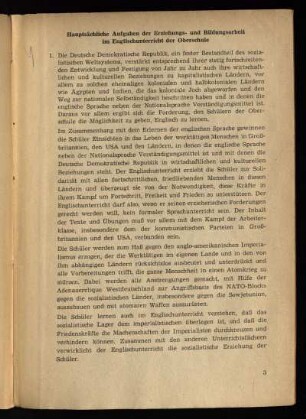 Hauptsächliche Aufgaben der Erziehungs- und Bildungsarbeit im Englischunterricht der Oberschule