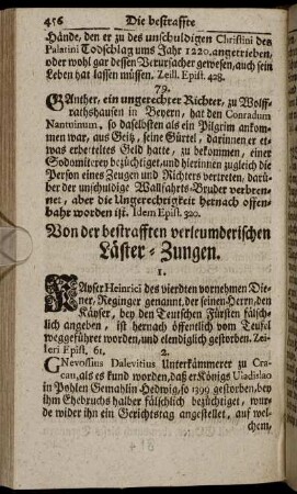 Von der bestrafften verleumderlichen Läster-Zungen.