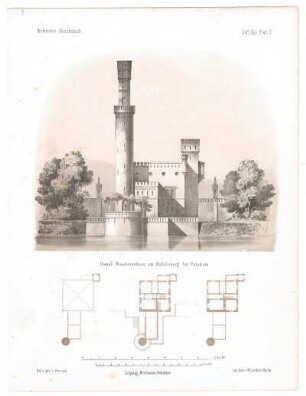 Dampfmaschinenhaus Babelsberg (Architectonisches Skizzenbuch, 1859, Heft XLI, Bl. 2)