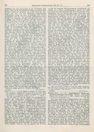 306-307 [Rezension] Schmiechen, Ernst, Schleiermachers Glaubensgedanken in Theologie und Predigt
