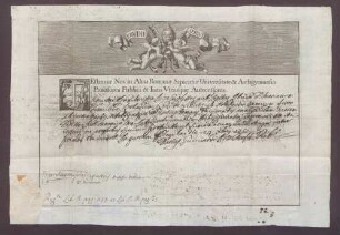 Studienzeugnisse des Marian Franz Schütz von Holzhausen aus Rom.