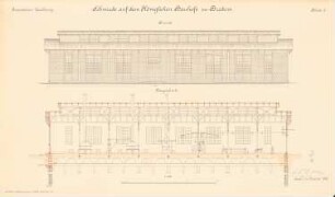 Bauhof Bredow, Stettin: Schmiede: Ansicht, Schnitt 1:100